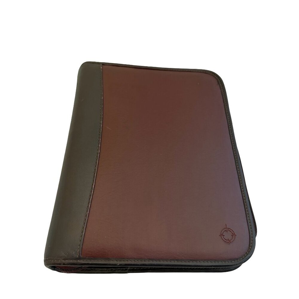 Franklin Covey Seven Ring Zip Folder Folio Organizer Leather Luxury Collectible